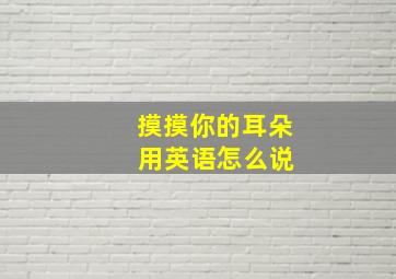 摸摸你的耳朵 用英语怎么说